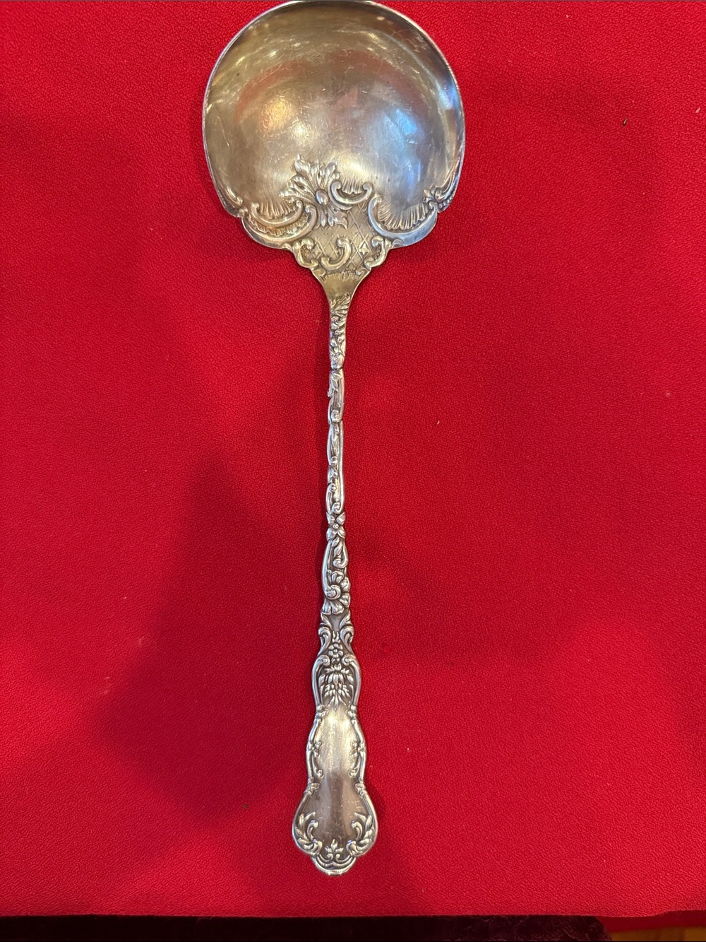 Roger’s 1847 Ornate Silver-Tone Serving Ladle - Elegant Floral Design